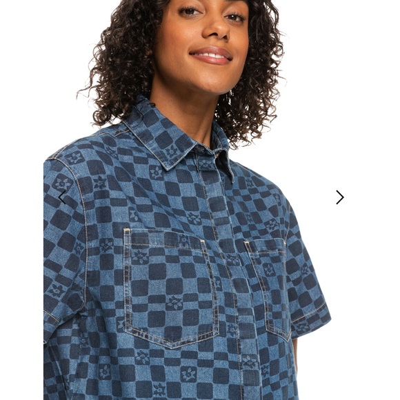 NWT Roxy Blue Wave Club Denim Shirt - Picture 11 of 16